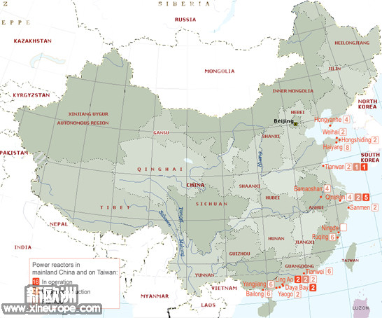 中国核电站分布
