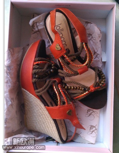 Sandales compensées Indigo orange, marron et doré talon : 10 cm - T.36  25欧