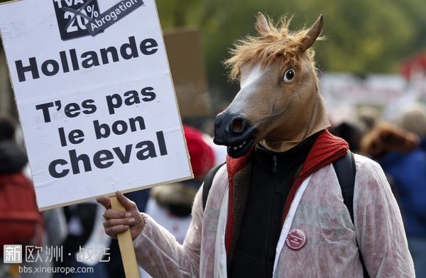 法国上调“马税”惹骑士巴黎街头抗议（组图）