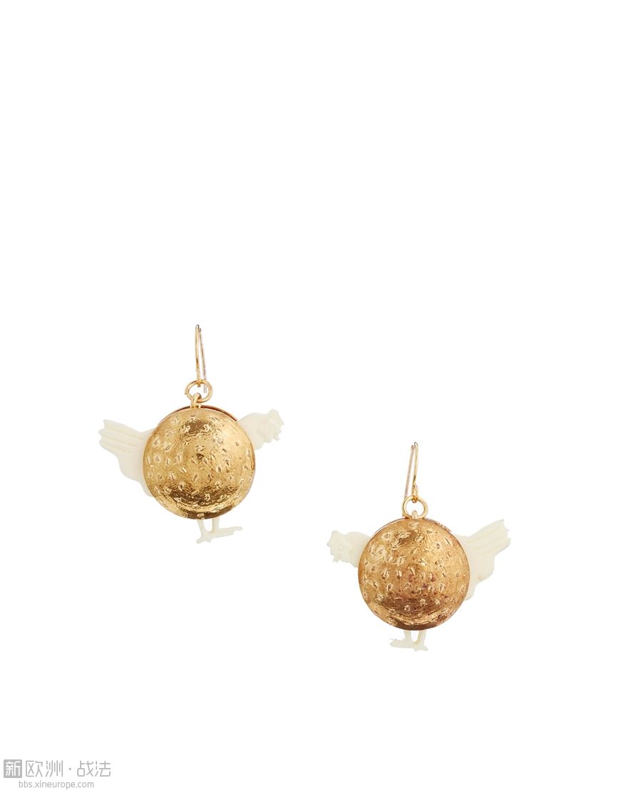 N2 By Les Nereides - Boucles d'oreilles poules - Doré.jpg