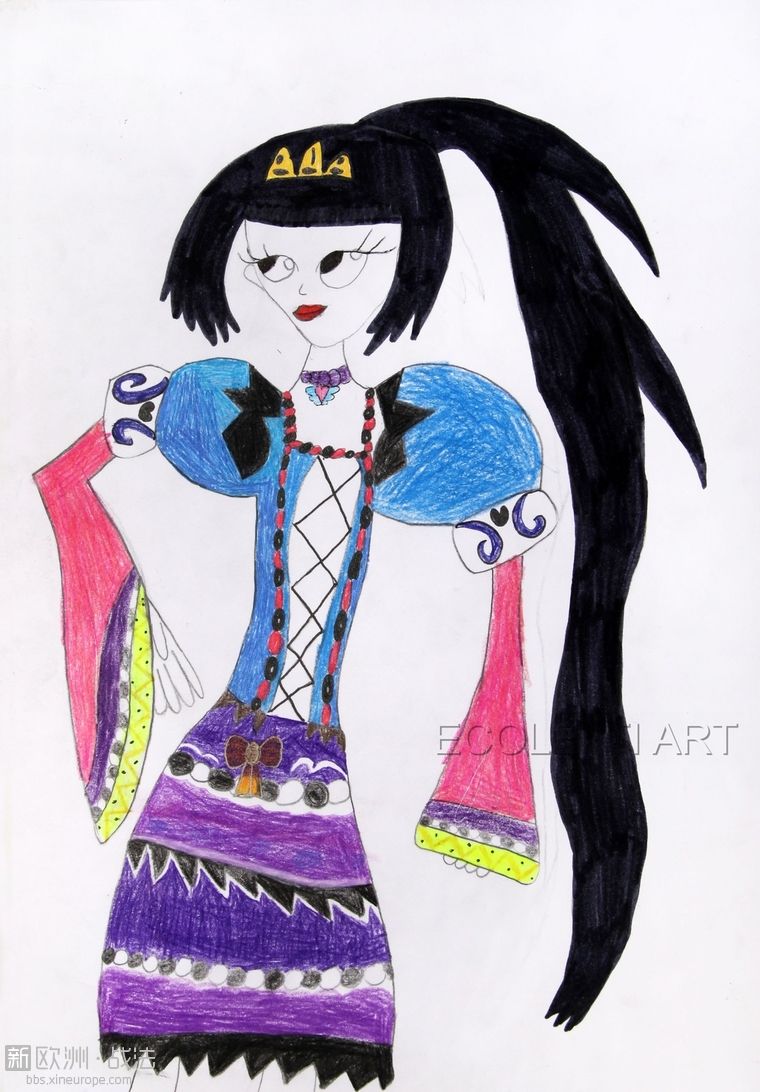 Clarisse Yu 7 岁画，想象画。