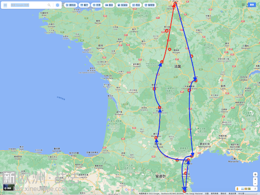 纵贯法国路线图