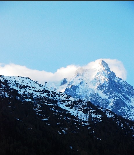 Chamonix Montblanc的雪山