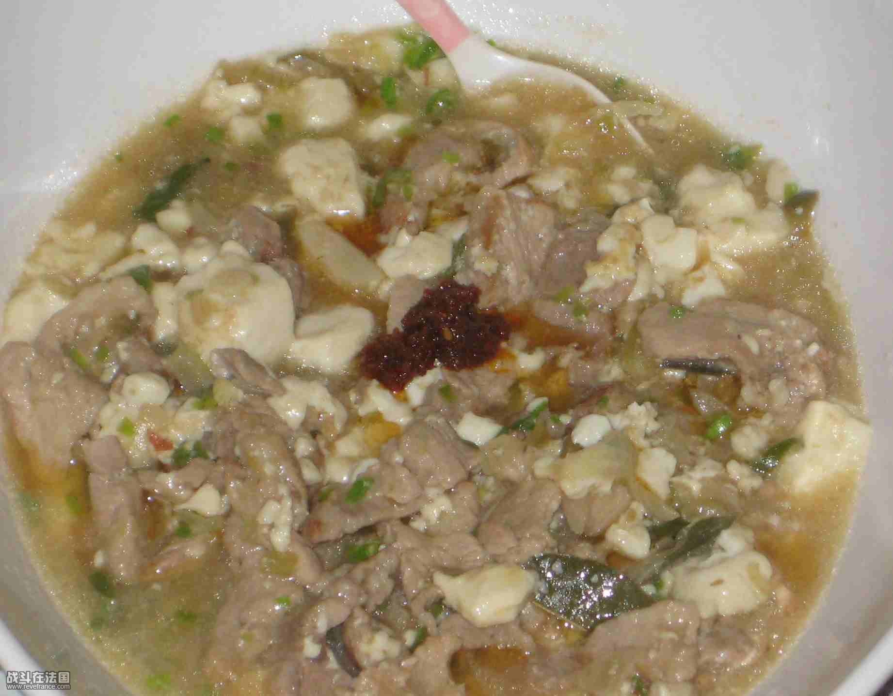 肉丝麻油豆腐