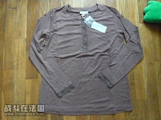 咖啡色长T  T42-44 VERTBAUDET 全新 8欧