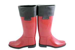 红色翻皮雨靴 CELINE.jpg