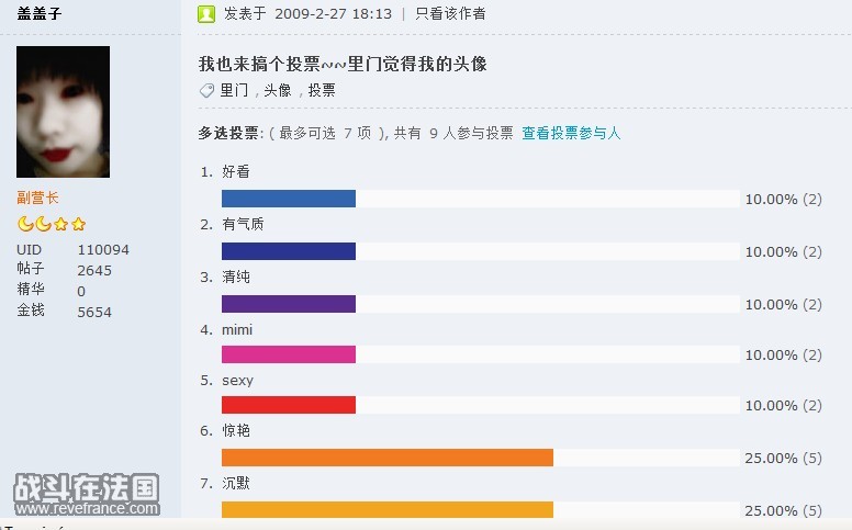 结果很平均啊~