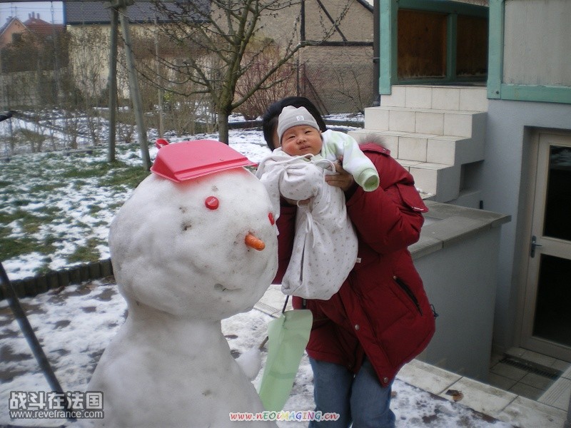 妈妈和我和雪人