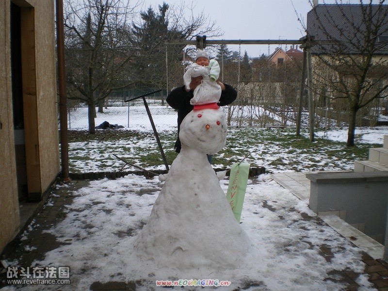 雪人在我前，我在爸爸前