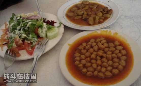 pois chiche肉汤，和蚕豆肉汤,Salade