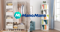 来添收纳神器！Manomano简易衣柜27€、4层储物架35€、白色洞洞板12€...让房间井井有条