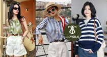 南法假日感👒Lilysilk官网「条纹合集」低至6折🖤条纹开衫89€收🌊是清清爽爽海军风了